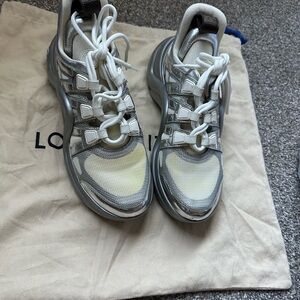 Louis Vuitton Silver and White Athletic Shoes
